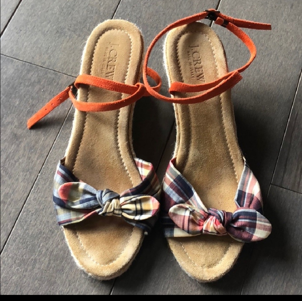 J Crew Plaid Espadrille Sandal Size 8